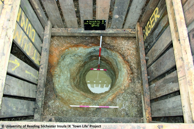 A Late Iron Age well after excavation at Silchester  Image © University of Reading Silchester Insula IX ‘Town Life’ Project 